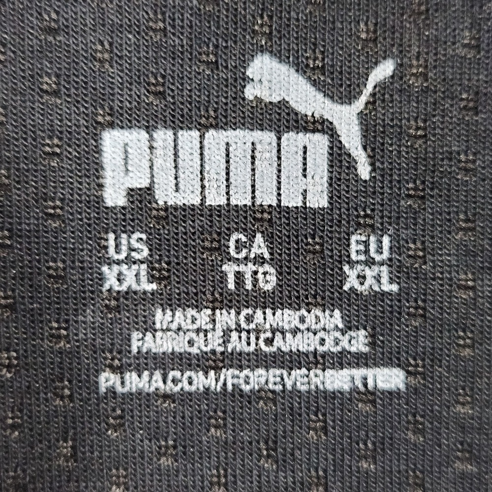 Puma Sweater Mens Size 2XL Full Zip logo Black Gray strips on sleeves - Picture 2 of 12